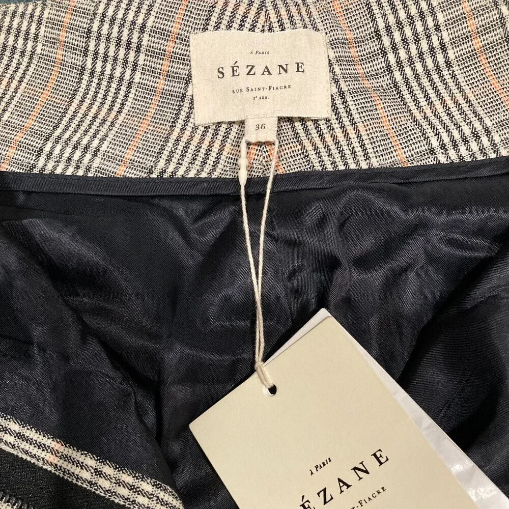 Sezane Marty Gray Plaid Trousers - Picture 6 of 9